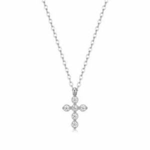 Stainless steel silver waterproof cross necklace