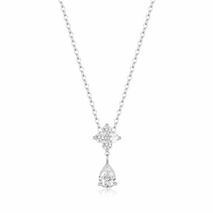 Stainless steel silver cz waterproof  necklace