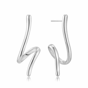 Stainless steel silver waterproof spiral fancy earrings