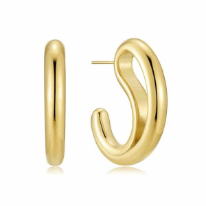 Stainless steel gold plated waterproof earrings