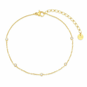 Stainless Steel waterproof gold plated anklet