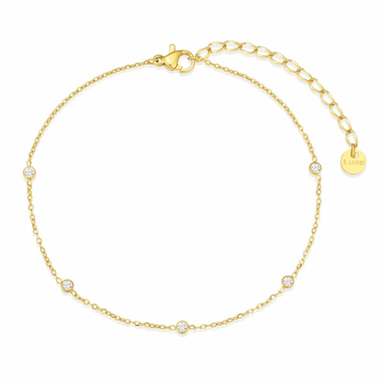Stainless Steel waterproof gold plated anklet