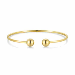 Stainless steel gold plated waterproof bangle with circle