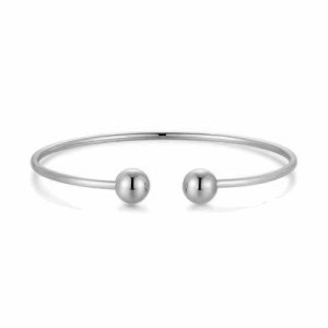 Stainless steel Silver waterproof bangle with circle