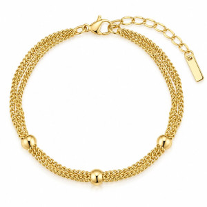 Stainless Steel gold plated waterproof multi chain bracelet 