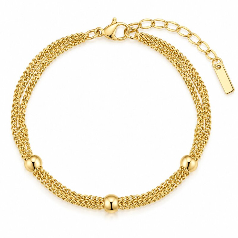 Stainless Steel gold plated waterproof multi chain bracelet 