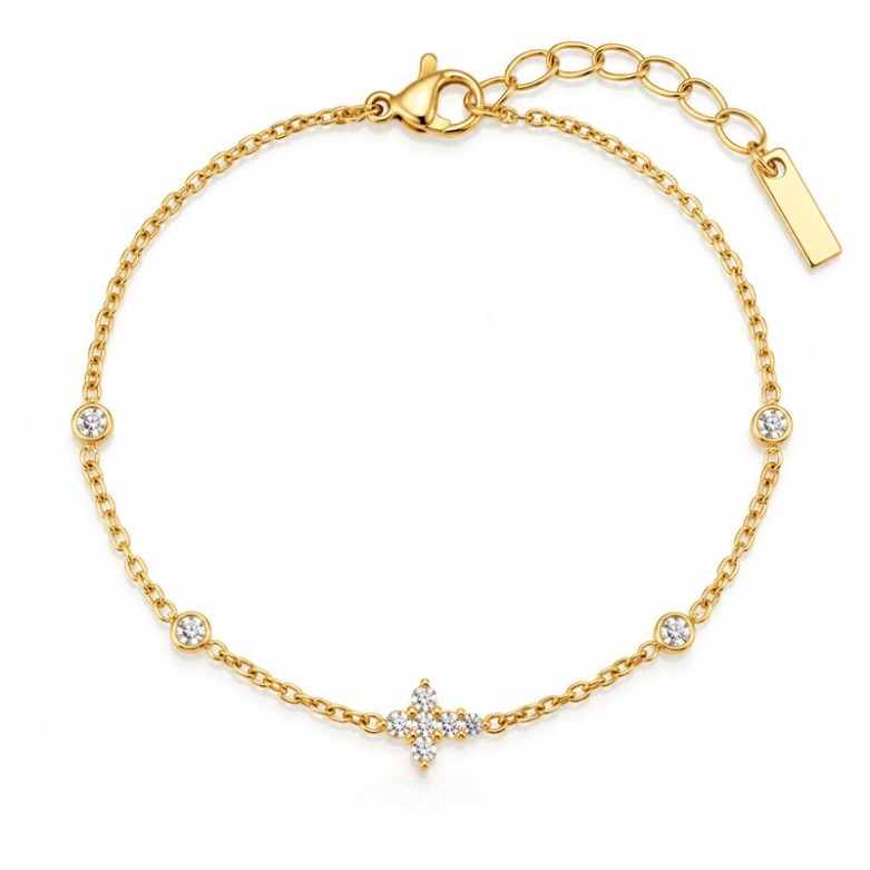 Stainless steel gold plated cross bracelet. waterproof