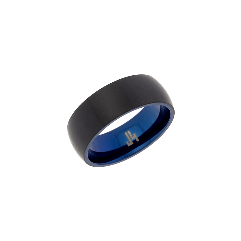 J4 Titanium. Black ip men's ring.