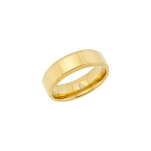 J4 Titanium 7mm IP Gold plated 7mm band with a beveled edge