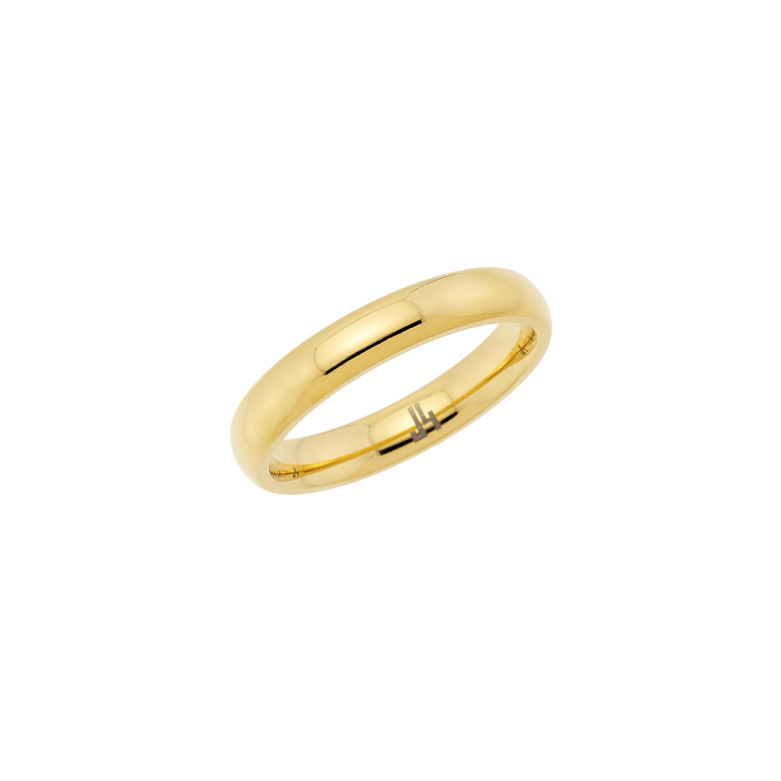 Titanium gold plated 4mm half round band