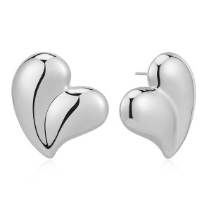 Stainless Steel. Heart stud earrings