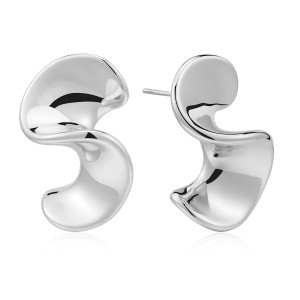 Stainless Steel. Wavy drop earrings