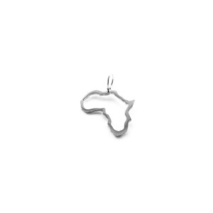 Sterling silver 925° Africa outline pendant . 20 x 18mm 