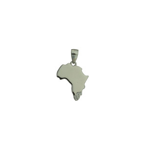 Sterling silver Africa pendant with cz