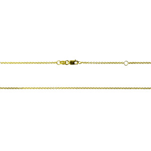 9ct yellow gold 30 guage open anchor 45cm chain