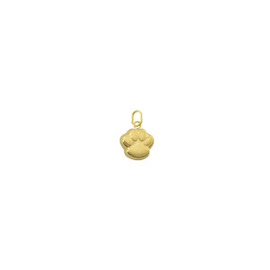9ct yellow gold matt paw print pendant