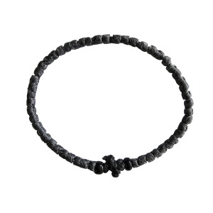 Waxed prayer rope bracelet 3.5mm (komboskini) dark grey.