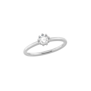 Sterling silver 925° clear cz ring (April birthstone) multi claw setting