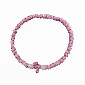 Waxed prayer rope bracelet 3.5mm (komboskini) lilac