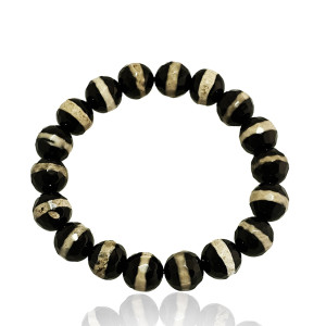 10mm cream striped agate bracelet