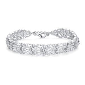 Sterling silver 925°. Five row CZ bracelet