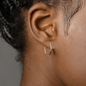 Stainless steel gold plated 25mm hoop