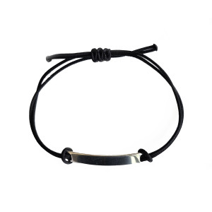 J4 Stainless Steel ID bracelet on a sliding cord 