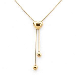 Stainless steel gold plated heart necklace