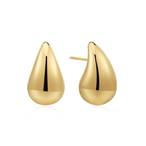 Stainless Steel. 22mm Gold plated Teardrop earrings