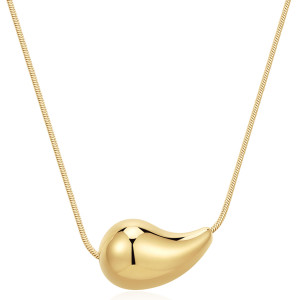 Stainless Steel. Gold plated Sideways drop pendant necklace