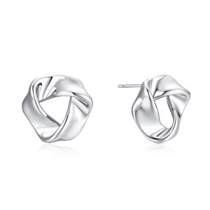 Stainless Steel. Abstact Twisted stud earring