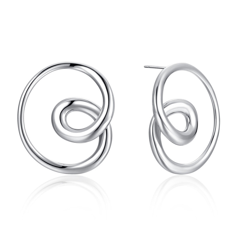 Stainless Steel. Curved heart stud earrings